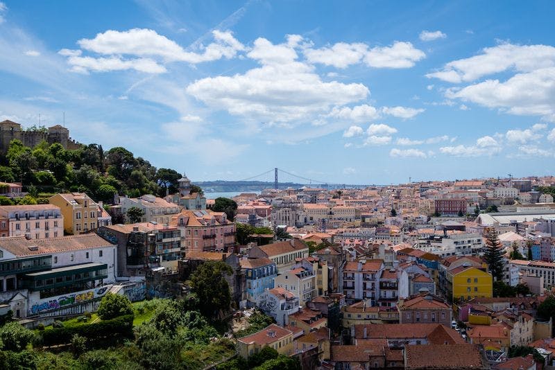 view of lisbon from a lookout point in graça