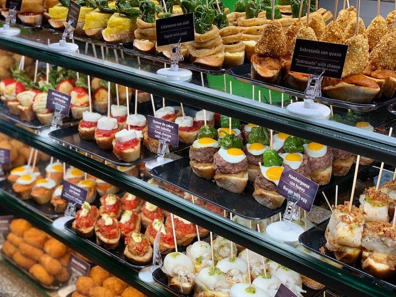 display of different pinchos