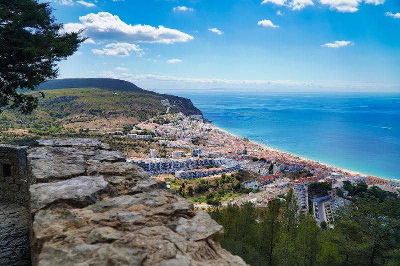 view of sesimbra from above